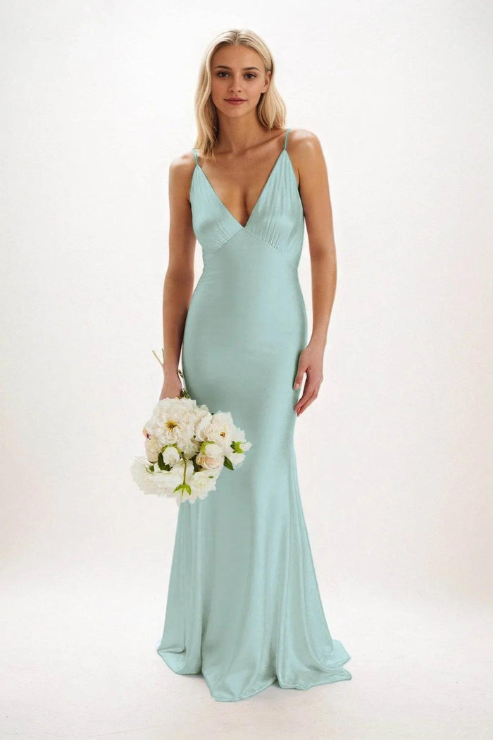 Sheath-Column Maxi Luxe Satin Dress CB0839CS - COCOMELODY
