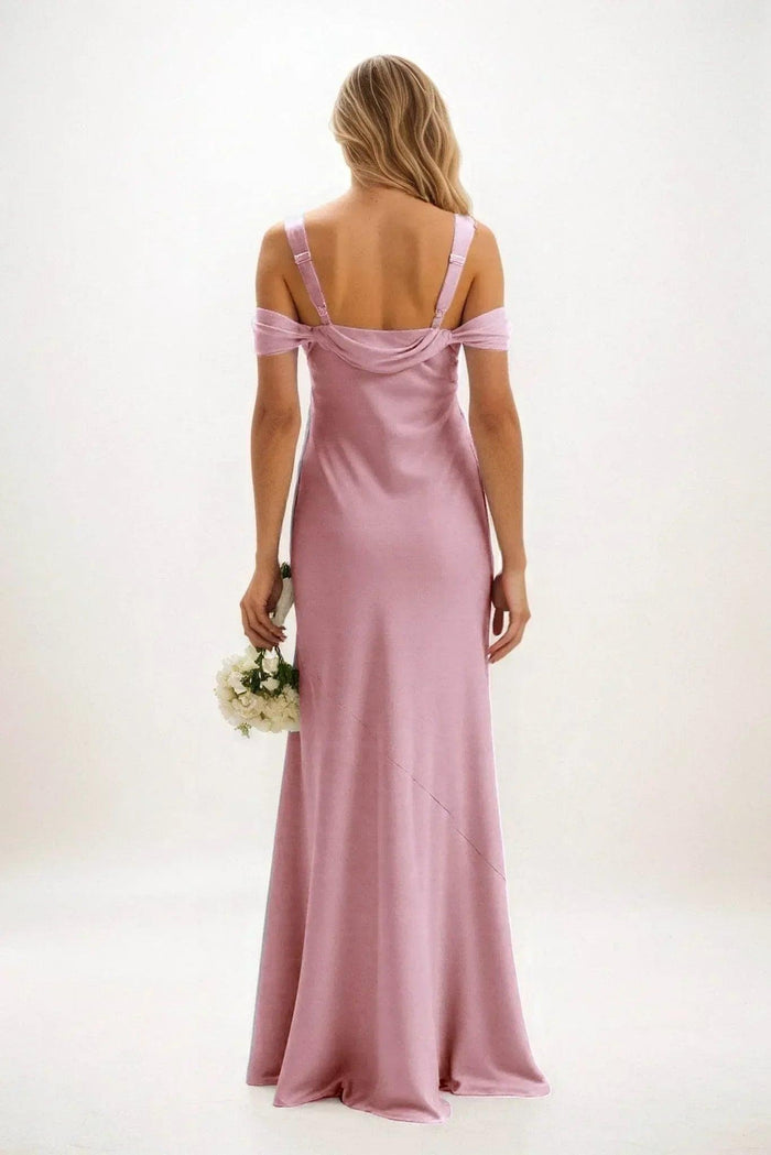 Sheath-Column Maxi Luxe Satin Dress CB0841CS - COCOMELODY