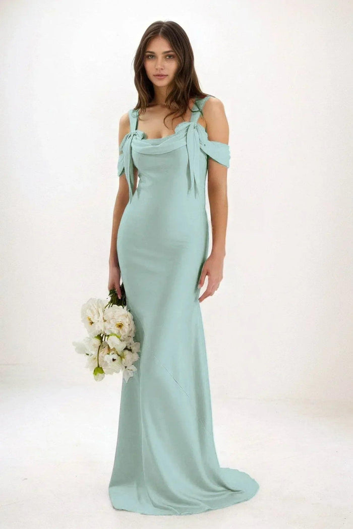 Sheath-Column Maxi Luxe Satin Dress CB0841CS - COCOMELODY
