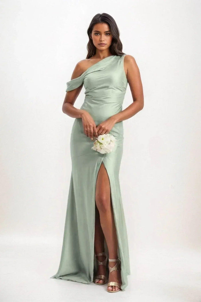 Sheath-Column Maxi Luxe Satin Dress CB0845CS - COCOMELODY