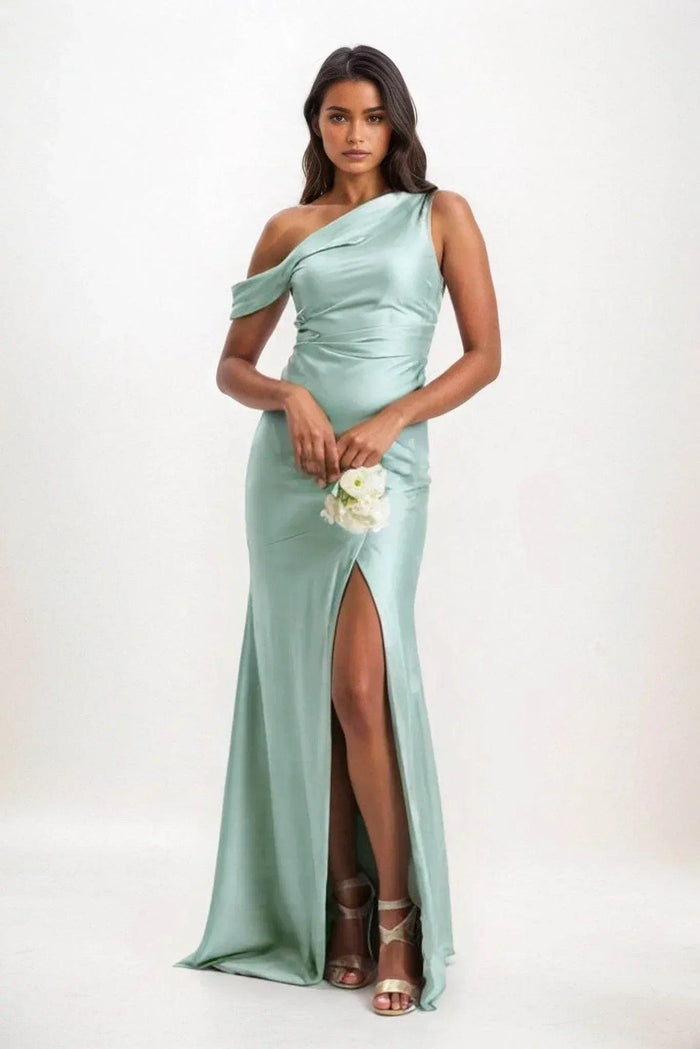 Sheath-Column Maxi Luxe Satin Dress CB0845CS - COCOMELODY