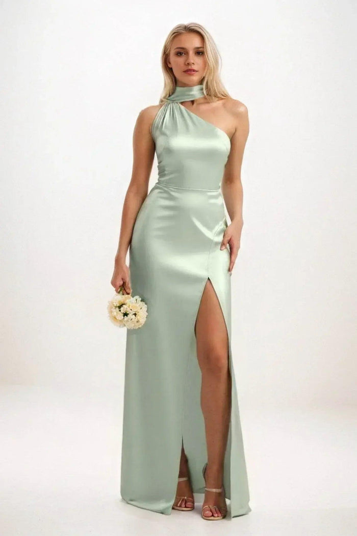 Sheath-Column Maxi Luxe Satin Dress CB0851CS - COCOMELODY