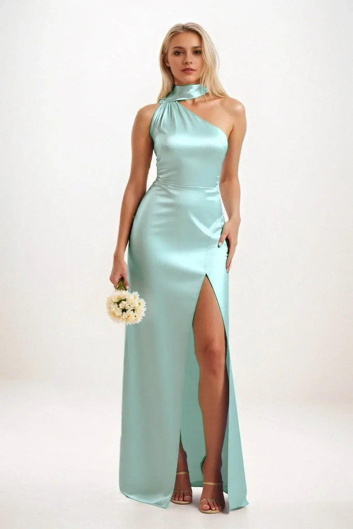 Sheath-Column Maxi Luxe Satin Dress CB0851CS - COCOMELODY