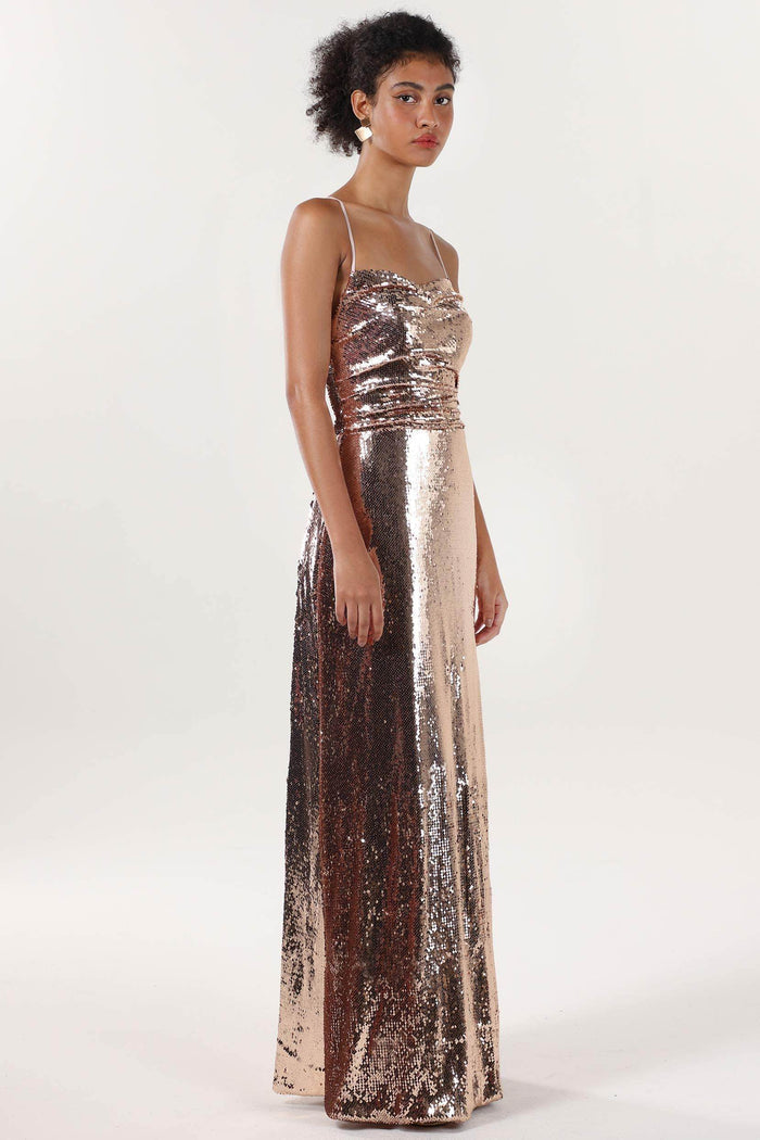 Sheath-Column Maxi Sequined Formal Dress CS0622 - COCOMELODY