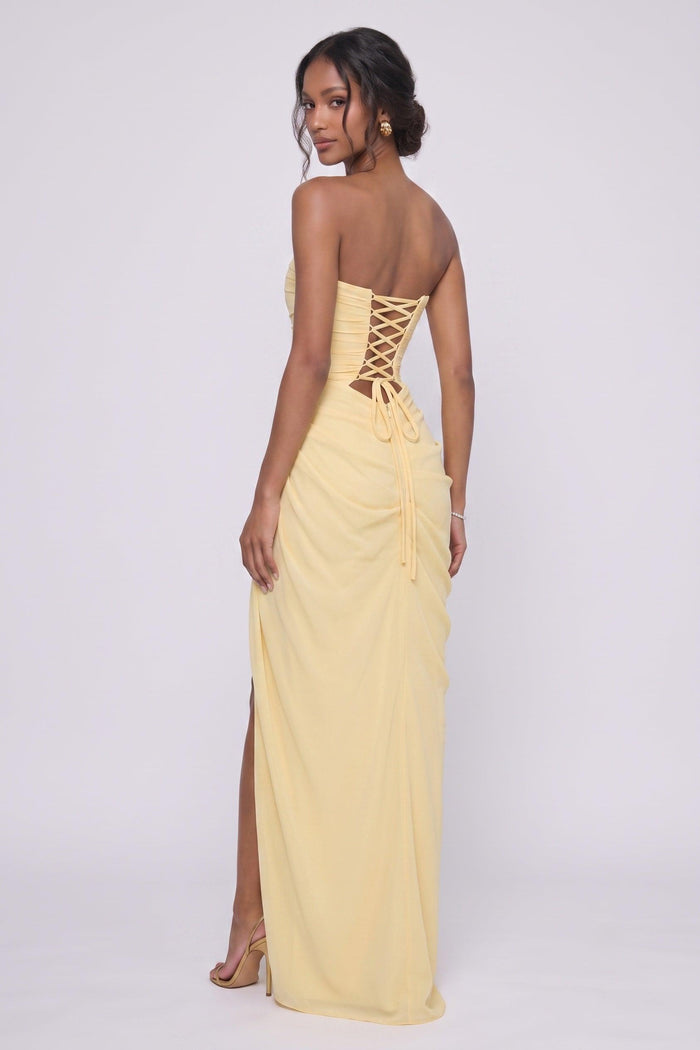 Sheath-Column Maxi Stretch Chiffon Bridesmaid Dress CG0339BM