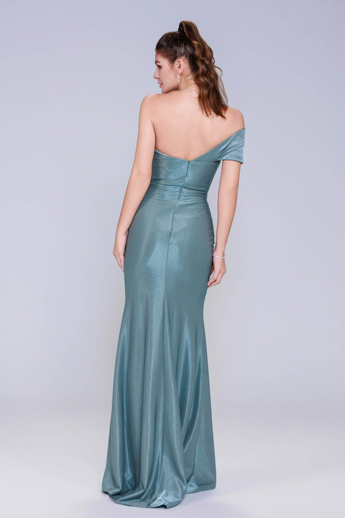 Sheath-Column Maxi Stretch Crepe Prom Dress CS1040 - COCOMELODY
