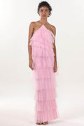 Sheath-Column Maxi Tulle Formal Dress CS0659 - COCOMELODY