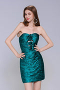 Sheath-Column Mini Metallic Homecoming Dress CS0966 - COCOMELODY