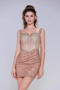 Sheath-Column Mini Sequined Homecoming Dress CS0996 - COCOMELODY