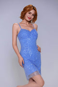Sheath-Column Mini Sparkle Tulle Homecoming Dress CS1026 - COCOMELODY