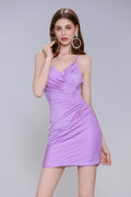 Sheath-Column Mini Stretch Crepe Homecoming Dress CS0979 - COCOMELODY