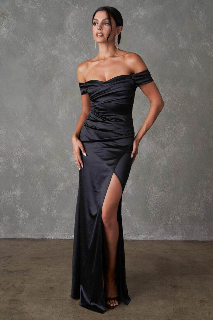 Sheath-Column Sweep-Brush Train Polyester Spandex Dress CS0677 - COCOMELODY
