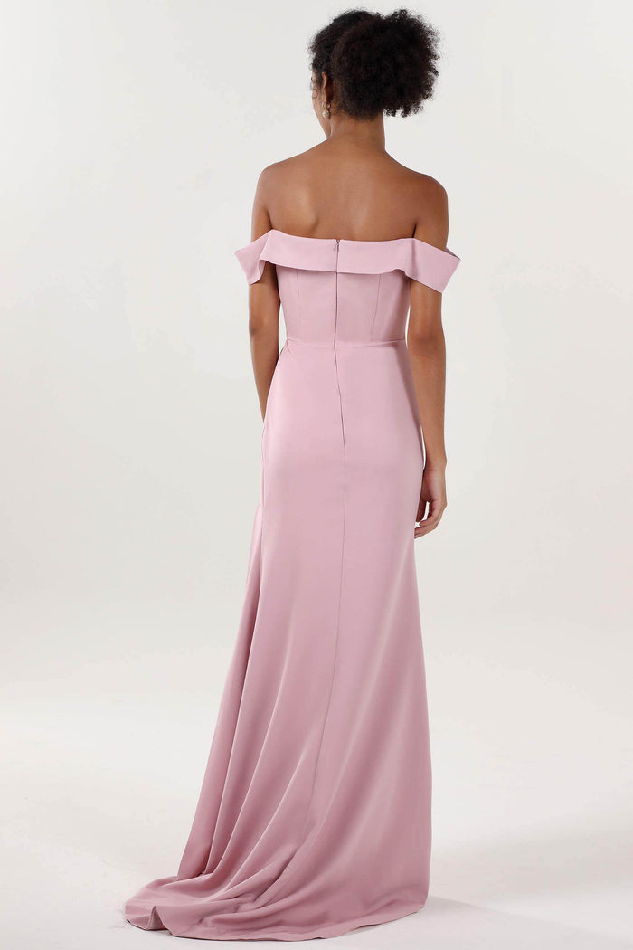 Sheath-Column Sweep-Brush Train Stretch Crepe Formal Dress CS0595 - COCOMELODY
