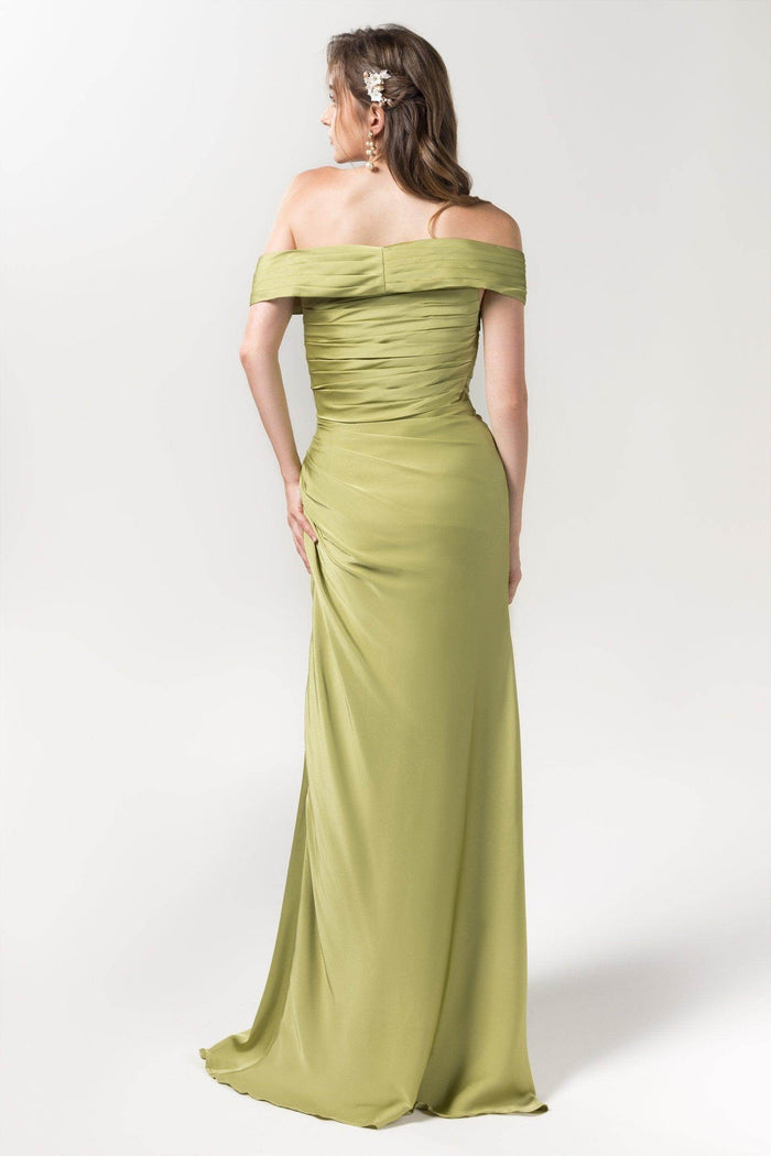 Sheath Floor Length Luxe Satin Bridesmaid Dress Formal Dresses CB0580CR - COCOMELODY