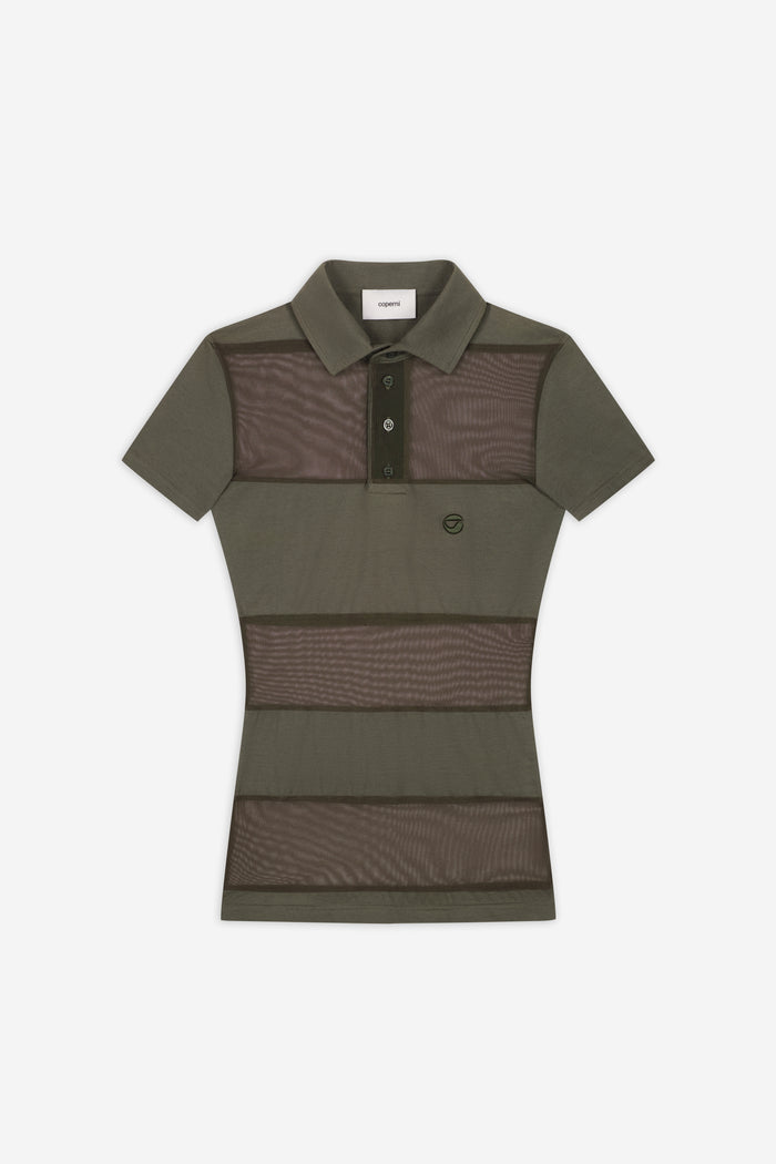 Sheer Striped Polo