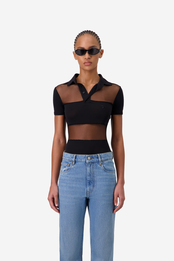 Sheer Striped Polo