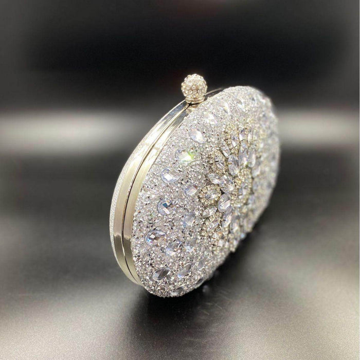 Shell full of diamonds glitter glass rhinestones wedding banquet dinner bag 736519933092 - COCOMELODY