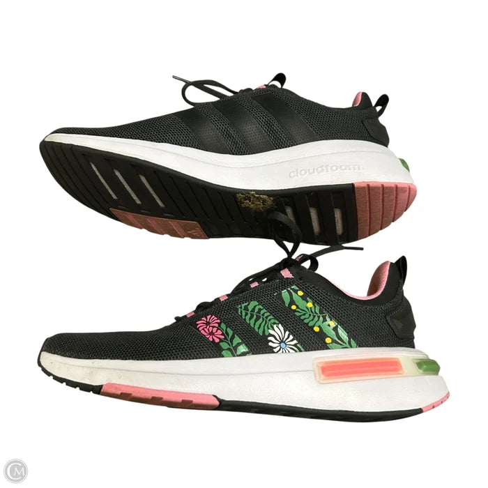 Shoes Athletic By Adidas In Grey & Pink, Size: 10