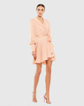 Pink Short Wrap Dress - Mac Duggal
