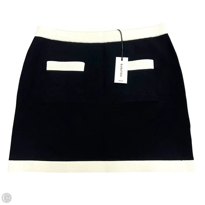 Skirt Mini & Short By Babaton In Black & Cream, Size: S
