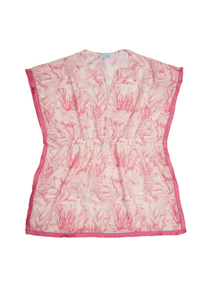 Caftans Marie Raxevsky Sleeveless Pom Pom Caftan Thalassa Pink Apoella
