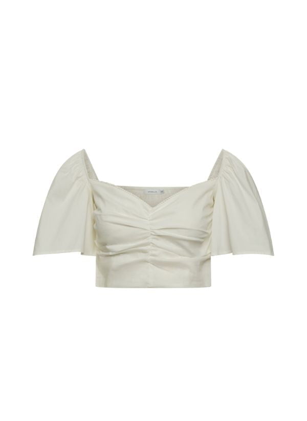Tops APOELLA Sonia Crop Puff Sleeve Top White Apoella