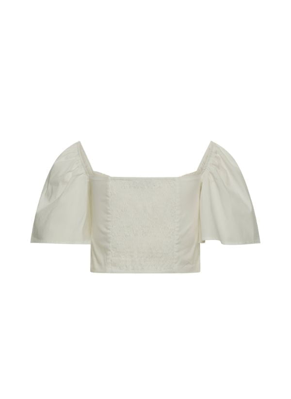 Tops APOELLA Sonia Crop Puff Sleeve Top White Apoella