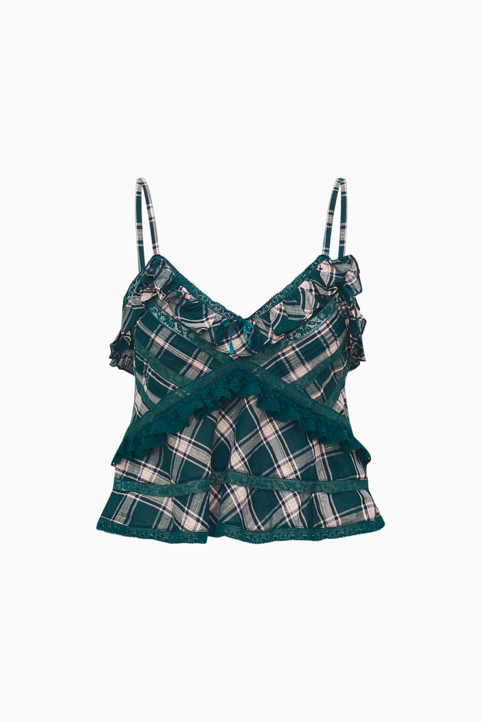Sormina Tartan Cotton Top - MISTLETOE KISS