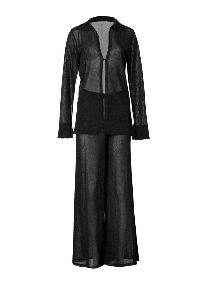 Set Stefania Frangista Spirit Knit Shirt/Pants Set Black Apoella