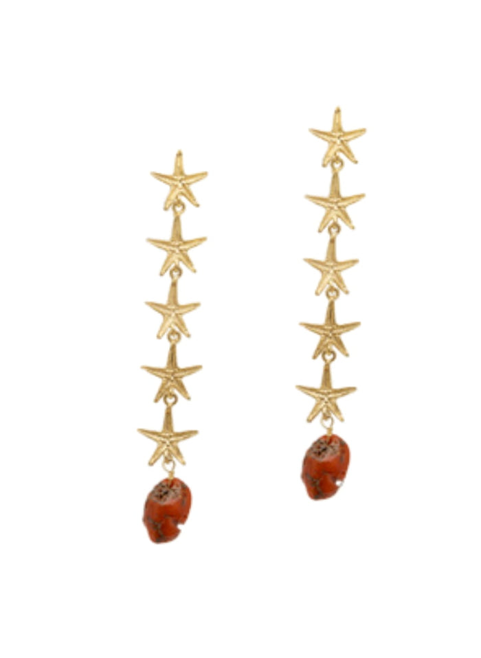 Earrings Antonia Karra Starfish Earrings Coral Gold Plated O/S Apoella