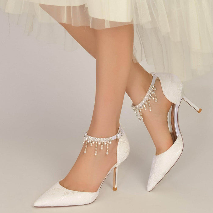 Stiletto Heel 8.5cm Lace Shoes CK0175 - COCOMELODY