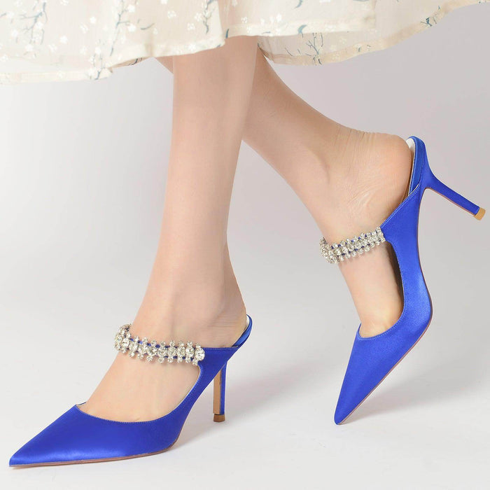 Stiletto Heel 8.5cm Silk-Like Lace Shoes CK0142 - COCOMELODY