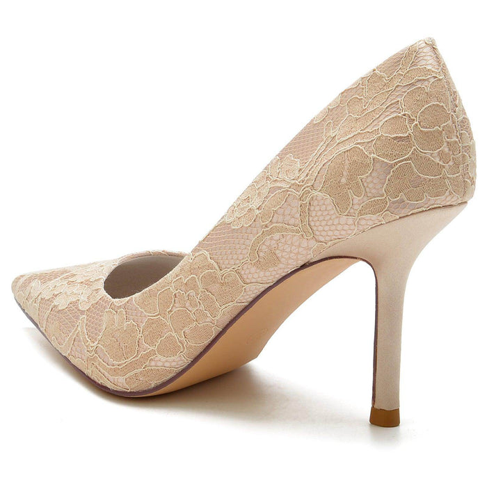 Stiletto Heel 8.5cm Silk-Like Lace Shoes CK0153 - COCOMELODY
