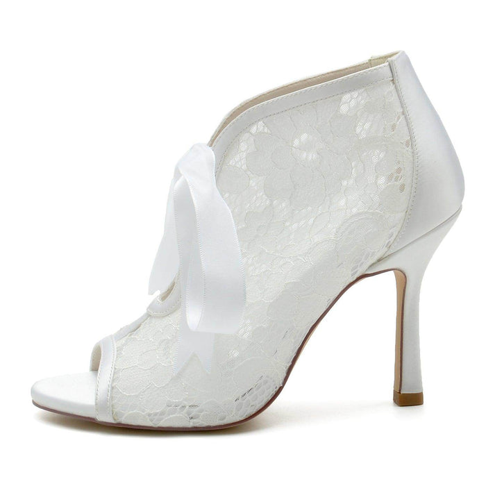 Stiletto Heel 9.5cm Lace Shoes CK0345 - COCOMELODY