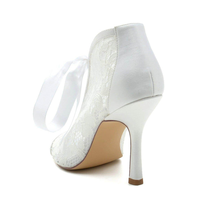 Stiletto Heel 9.5cm Lace Shoes CK0345 - COCOMELODY