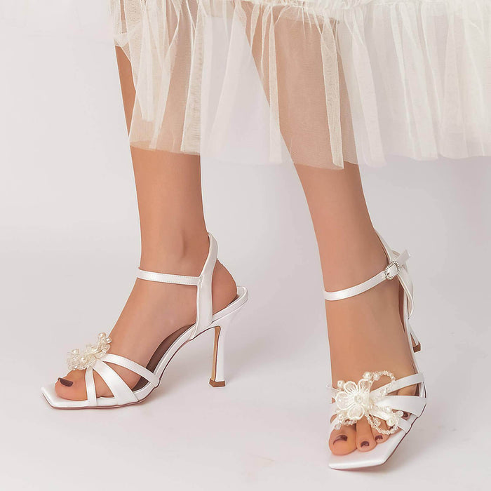 Stiletto Heel 9.5cm Silk-Like Shoes CK0340 - COCOMELODY