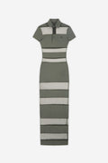 Striped Sheer Polo Dress