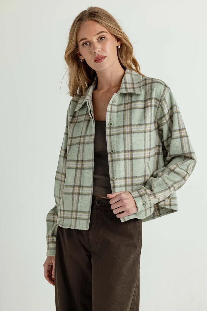 Su196 Green Plaid Shacket