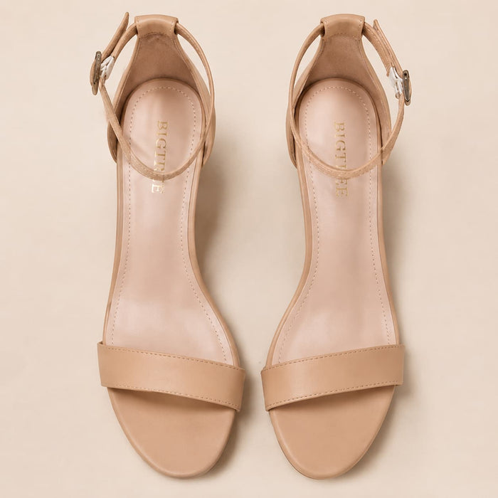 Suede Open Toe Block Heel Sandals Ankle Strap Elegant Design Shoes 712879946993