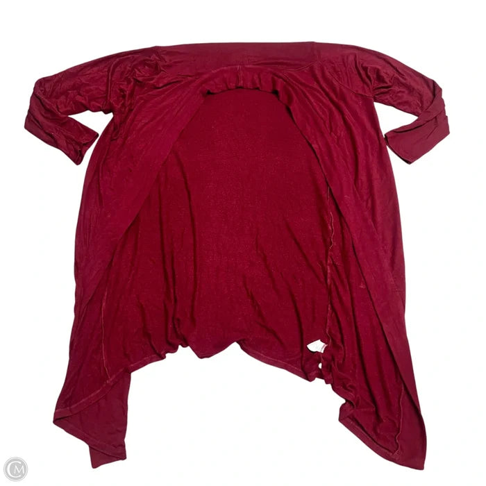 Sweater Cardigan By Bobeau In Red, Size: 1x