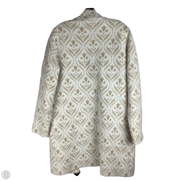 Sweater Cardigan By Elie Tahari In Cream & Tan, Size: L