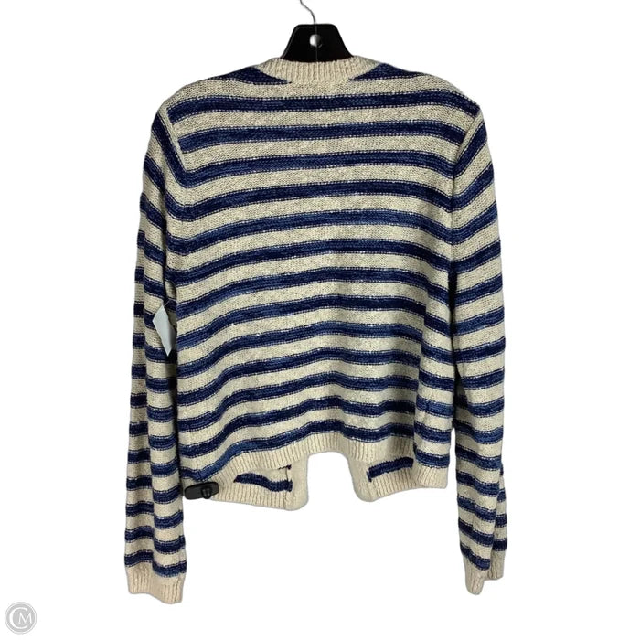 Sweater Cardigan By J. Crew In Striped Pattern, Size: M