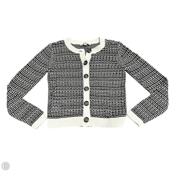 Sweater Cardigan By Loft In Black & Cream, Size: Xs