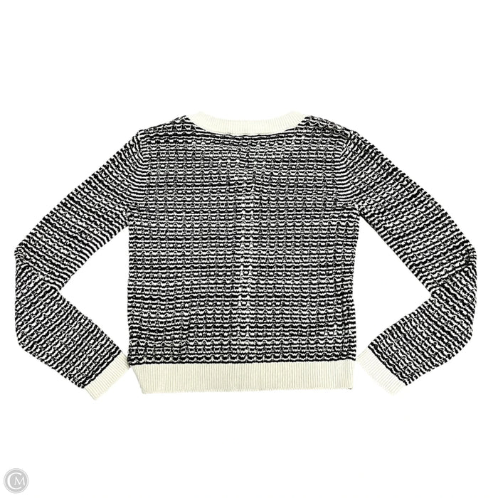 Sweater Cardigan By Loft In Black & Cream, Size: Xs
