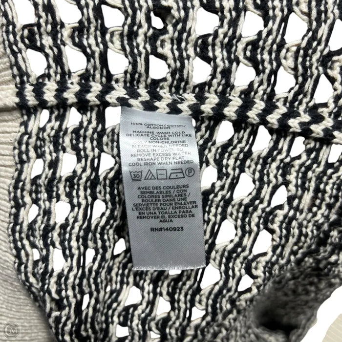 Sweater Cardigan By Loft In Black & Cream, Size: Xs