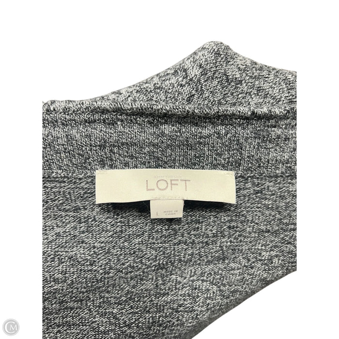 Sweater Cardigan By Loft In Grey, Size: L
