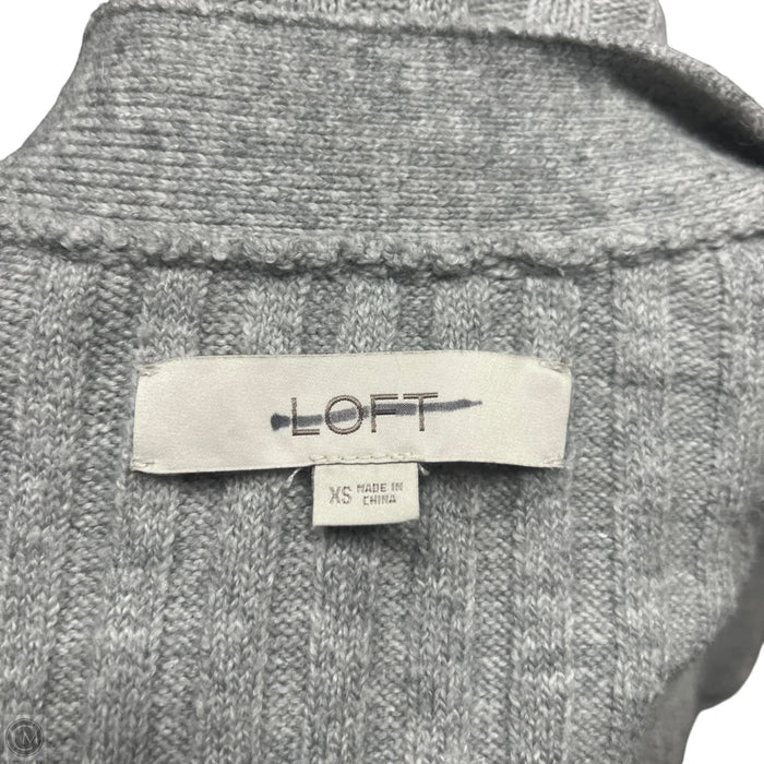 Sweater Cardigan By Loft In Grey, Size: Xs