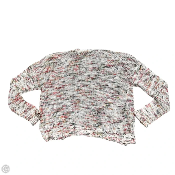 Sweater Cardigan By Loft In Rainbow Print, Size: L