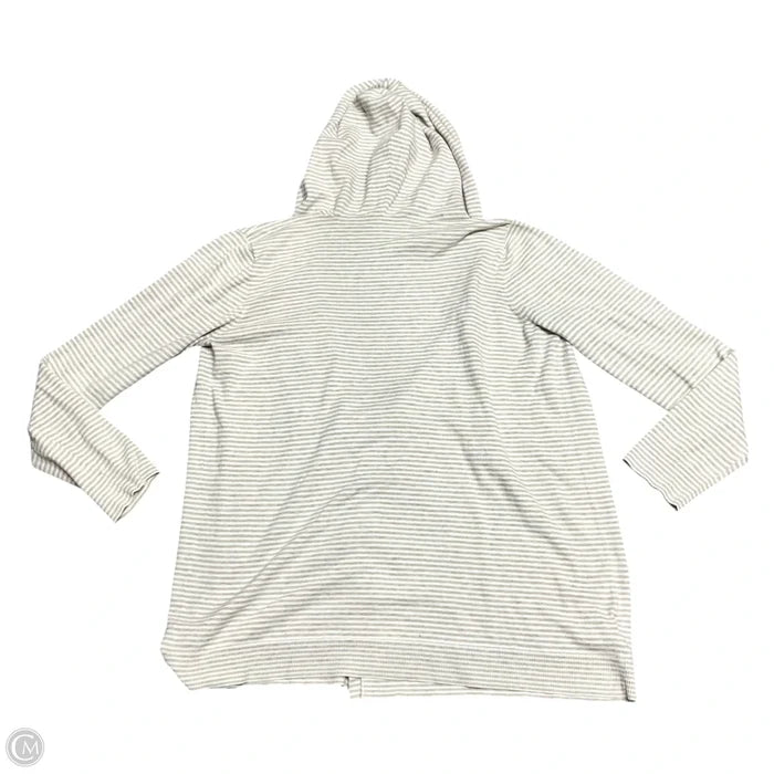 Sweater Cardigan By Loft In Tan & White, Size: L