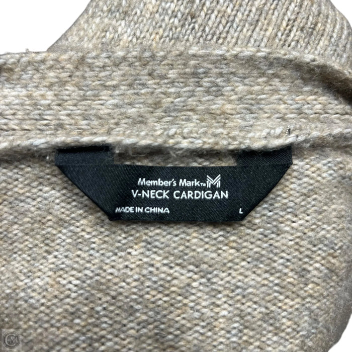Sweater Cardigan By Members Mark In Tan, Size: L
